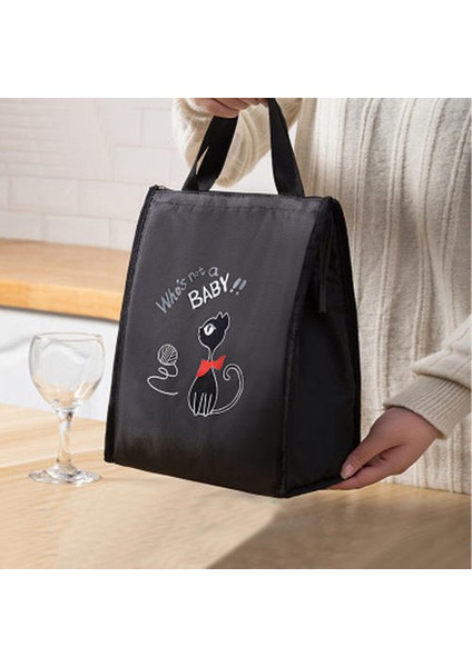 2 Adet Siyah Soğutucu Öğle Yemeği Kutusu Çantası Büyük Kalın Yalıtımlı Termal Snacks Gıda Bento Konteyner Taşıyıcı Soğutucu Çorba Kutusu Paketi Depolama (Yurt Dışından) modelleri