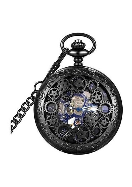 Steampunk Mavi Mekanik Iskelet Tekerlek Dişli Cebi | Cep ve Amp;fob Saatler (Yurt Dışından)