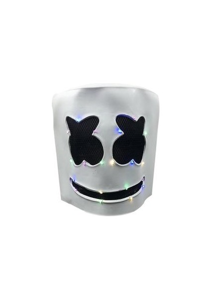 Marshmello Maskesi Başlık LED Aydınlık Maske Dj Cosplay Sahne (Yurt Dışından)