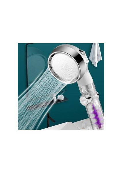 3 Mod Turbo Duş Başlığı Ayarlanabilir Jeting Yağış Basınçlı Duş Başlığı Yüksek Basınçlı Su Tasarrufu Banyo Spa Duş Başlığı | Duş Başlıkları (Yurt Dışından)