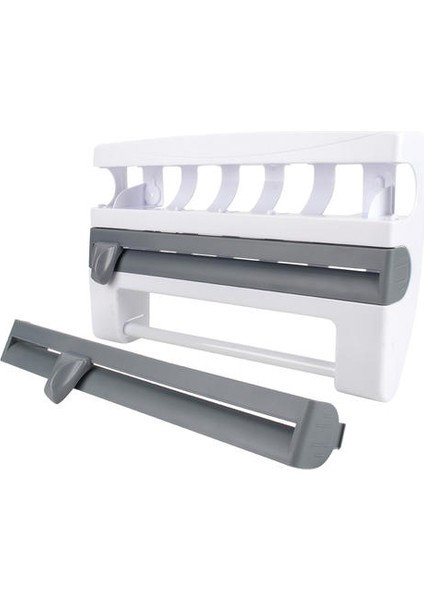Duvara Montaj Kağıt Havlu Tutucu Sos Şişe Rafı 4 In 1 Cling Film Kesme Tutucu Mutifunction Mutfağı Mutfağı Organizatör | Depolama Tutucular ve Amp;raflar (Yurt Dışından)