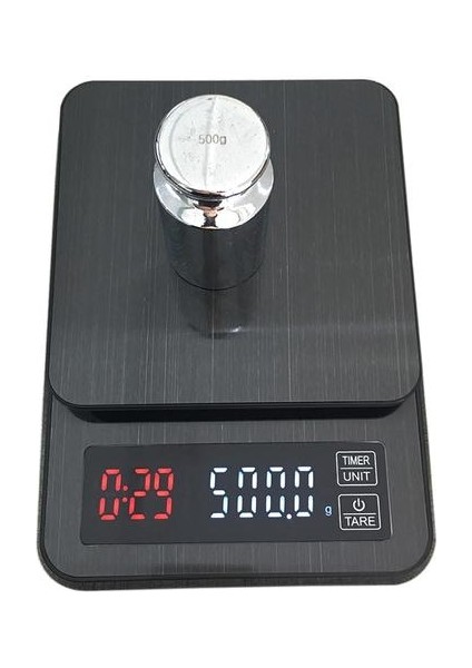 Hassas Elektronik Kahve Ölçeği LCD Dijital USB Damla Mutfak Ölçeği Zamanlayıcı Dokunmatik Ağırlık Dengesi ile (Yurt Dışından)
