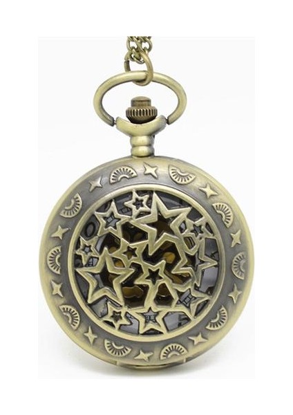 Vintage Tam Yıldız Tasarım Kuvars Çevirme Cebi Kolye Parti Cosplay Benzersiz Hediye | Cep ve Amp;fob Saatler (Yurt Dışından)