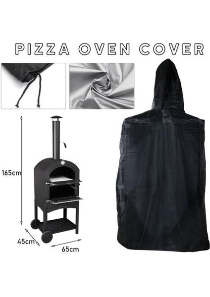 Pizza Fırın Kapak Kapak Barbekü Mutfak Aksesuarı Için Açık Toz Kapağı Su Geçirmez Kömür Barbekü Aksesuarları Barbekü Kapakları Kapakları (45 * 65 * 165 Cm) (Yurt Dışından)