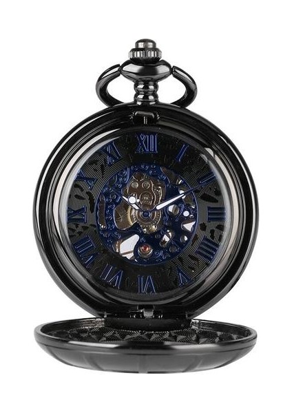 Steampunk Roma Numaraları Erkek Kadın Mekanik El Sarma Cebi Fob Kolye Zincir Aydınlık Hands Yarım Avcı Timepiece | Cep ve Amp;fob Saatler (Yurt Dışından) modelleri