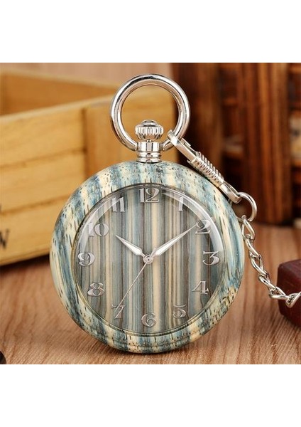 Arapça Numarlar Ekran Yeşil Çizgili Bambu Ahşap Kuvars Cebi Retro Bronz Cep Zinciri Kolye Ahşap Timepiece Hediye | Cep ve Amp;fob Saatler (Yurt Dışından) fiyatları