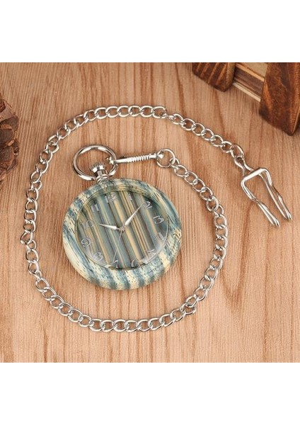 Arapça Numarlar Ekran Yeşil Çizgili Bambu Ahşap Kuvars Cebi Retro Bronz Cep Zinciri Kolye Ahşap Timepiece Hediye | Cep ve Amp;fob Saatler (Yurt Dışından) fırsatları