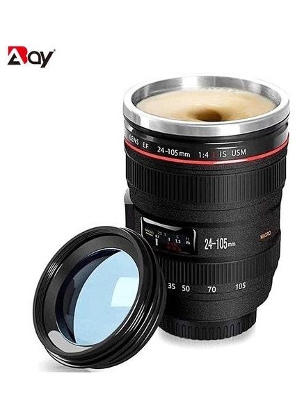Termal Kupa Kupası Bira Çelik Kahve Termos Şişe Soğutucu Tumblers Kamera Lens Kapak Seyahat ile Açık Vakum Şişeler Drinkware | Kupalar (Siyah) (Yurt Dışından)