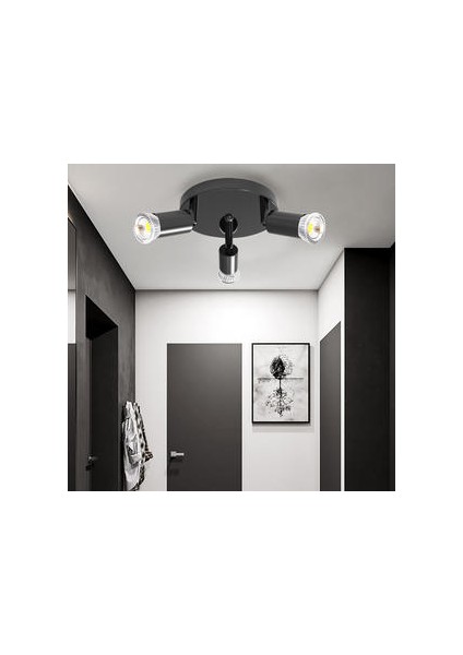 15 cm Kare Spot, 220 V Spot * 3 Döndürebilir Yukarı ve Aşağı Döndürür Ferforje Tavan Lambası, Yatak Odası Koridor Balkon Koridor Koridor Tavan Işık (Yurt Dışından)