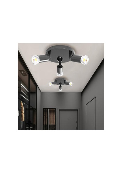 15 cm Kare Spot, 220 V Spot * 3 Döndürebilir Yukarı ve Aşağı Döndürür Ferforje Tavan Lambası, Yatak Odası Koridor Balkon Koridor Koridor Tavan Işık (Yurt Dışından)