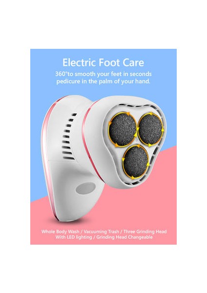 Elektrikli Ayak Pedikür Ayak Bakımı Aracı Öğütücü Exfoliator Makinesi Ayak Sert Ölü Cilt Remover Profesyonel Topuk Dosya Taşlama | Ayak Bakım Aracı (Yurt Dışından)