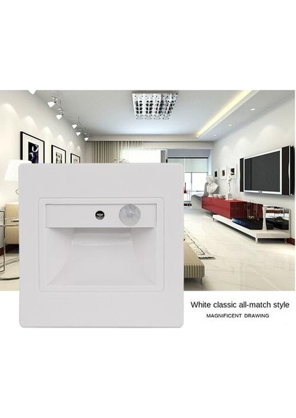 5 W Insan Vücudu Indüksiyon Enerji Tasarruflu Gece Işık LED Merdiven Adım Işık Adım Ayak Lambası Tipi 86 Gömülü Otel (Beyaz Işık) (Yurt Dışından) modelleri