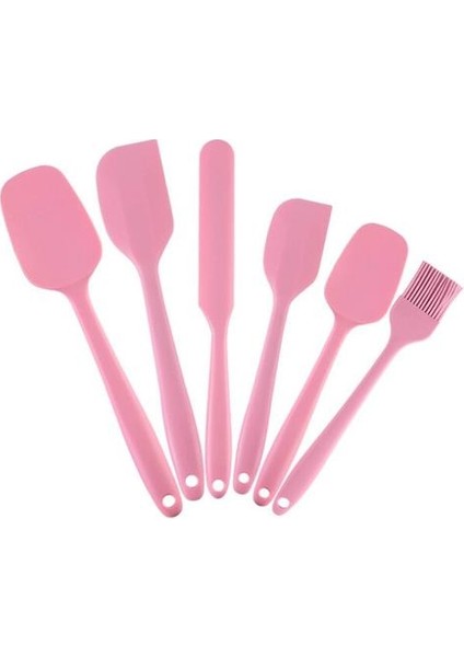 6 Adet / Takım Pembe Silikon Pişirme Aracı Setleri Spatula Yağ Fırçası Mutfak Mutfak Eşyaları Bakeware | Pişirme Aracı Setleri (Yurt Dışından)