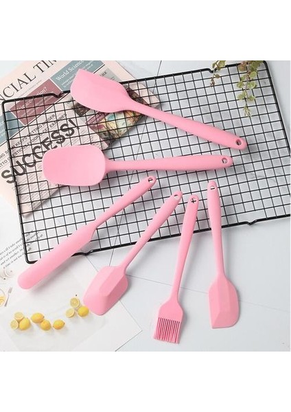6 Adet / Takım Pembe Silikon Pişirme Aracı Setleri Spatula Yağ Fırçası Mutfak Mutfak Eşyaları Bakeware | Pişirme Aracı Setleri (Yurt Dışından)