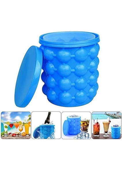 Silikon Buz Kovası Gıda Sınıfı Buz Küpü Makinesi Kalıp Silikon Buz Kovası Uzay Tasarrufu Ice Cube Tepsi Aracı | Buz Kovaları ve Amp;maşa (Yurt Dışından)