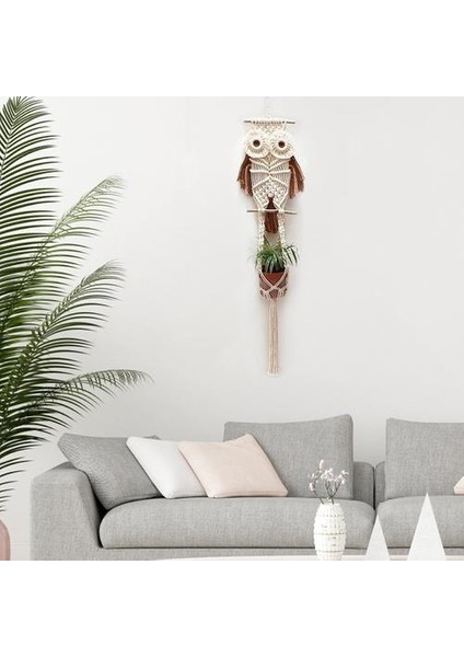Baykuşlar Dream Catchers Goblen Çiçek Asılı Pot Halat Net Makrome Bitki Askı Saksı Ev Duvar Dekorasyon Courtya Için | Dekoratif Gobiyeller (Kahve) (Yurt Dışından)