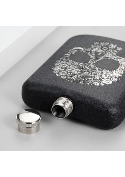 6 Oz Buzlu Mat Siyah Taşınabilir Açık Hip Şişesi Huni Metal Vodka Viski Şarap Şişesi Flagon Adam Erkek Arkadaşı Için Sigara Hediye Sigara | Kalça Şişeleri (Yurt Dışından) modelleri