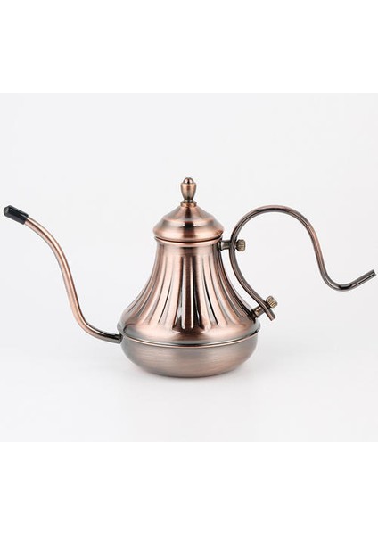 Retro Damla Su Isıtıcısı Kahve Çay Potu Paslanmaz Çelik Ince Ağız Kaz Boyun Coffee ile Kapaklı El Punch Asılı Kulak Kahve Makinesi | Kahve Tencereler (Yurt Dışından)
