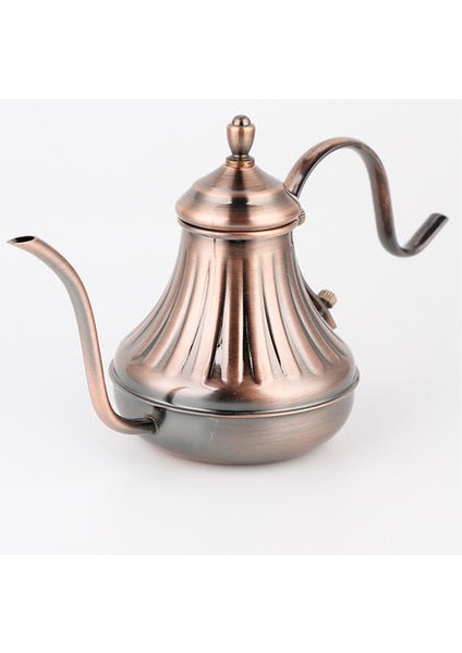 Retro Damla Su Isıtıcısı Kahve Çay Potu Paslanmaz Çelik Ince Ağız Kaz Boyun Coffee ile Kapaklı El Punch Asılı Kulak Kahve Makinesi | Kahve Tencereler (Yurt Dışından) modelleri