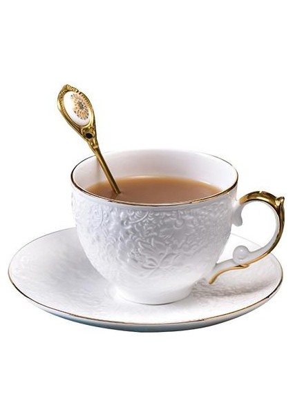 Kemik Çini Kahve Kupalar Kahvaltı Süt Çay Bardağı Tepsi ve Amp ile Drinkware;kaşık Mutfak Eşyaları Içme Gereçleri Düğün Hediyeleri Çevre Dostu | Teaware Setleri (Yurt Dışından)