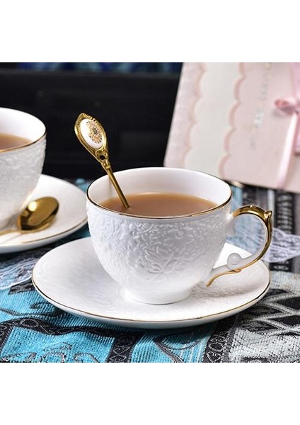 Kemik Çini Kahve Kupalar Kahvaltı Süt Çay Bardağı Tepsi ve Amp ile Drinkware;kaşık Mutfak Eşyaları Içme Gereçleri Düğün Hediyeleri Çevre Dostu | Teaware Setleri (Yurt Dışından)