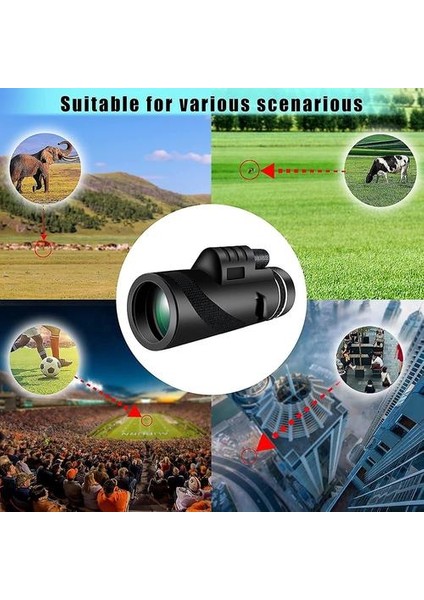 Monoküler Teleskop, 40X60 Hd Yüksek Güç Teleskop Akıllı Telefon Tutucu ve Amp; Amp;hiking Gezi Kuş Gözlemciliği Tırmanma Için Tripod, (Siyah) (Yurt Dışından) modelleri