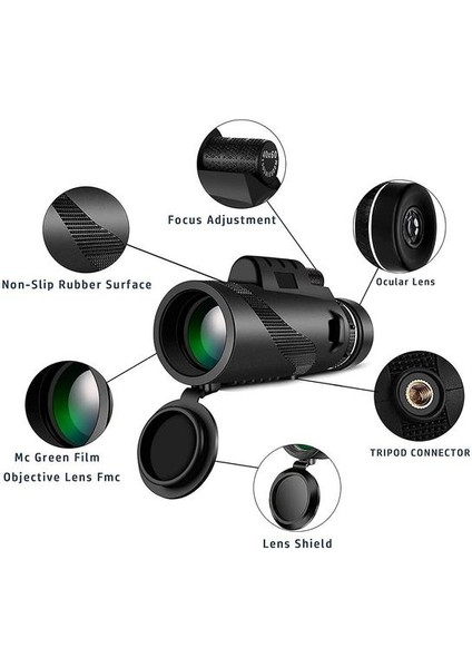 Monoküler Teleskop, 40X60 Hd Yüksek Güç Teleskop Akıllı Telefon Tutucu ve Amp; Amp;hiking Gezi Kuş Gözlemciliği Tırmanma Için Tripod, (Siyah) (Yurt Dışından) fırsatları