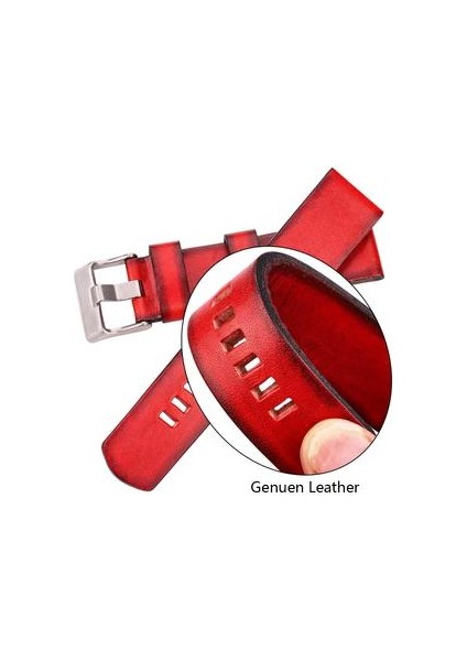 18 * 16MM Çift Taraflı Hakiki Deri Watch Band Askı Kadın Erkek Dana Watchband Kemer Kırmızı Bilezik | Watch Bands (Yurt Dışından) fırsatları