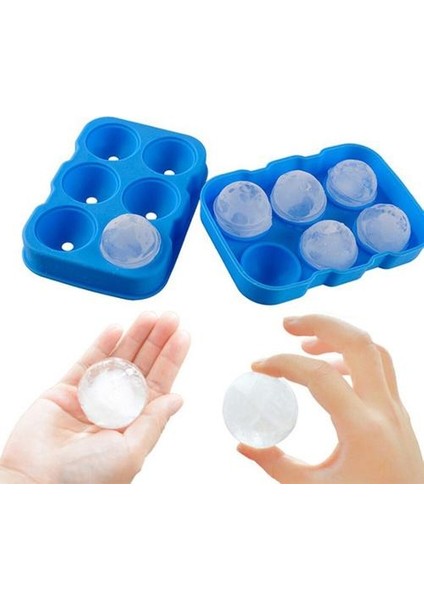 Yuvarlak Buz Küp Top Kalıpları Maker Tepsi Silikon Bar Viski Kokteyl Huni Küre Buz Kalıp Küp Makinesi Jöle Kalıp Seti Kokteyl | Dondurma Makineleri (Mavi) (Yurt Dışından) fiyatları