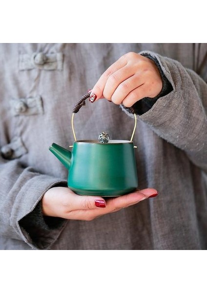 Japon Çömlekçilik Antik Çaydanlık Ev Retro Seramik Çaydanlık Su Isıtıcısı Bakır Kolu ile Drinkware Tencere | Çaydanlıklar (Yurt Dışından)