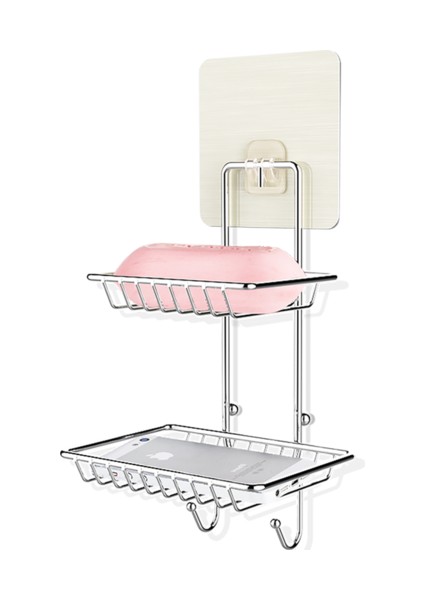Banyo Paslanmaz Çelik Çift Sabunluk Yaratıcı Ücretsiz Boks Yok Trace Raf Banyo Sabunluk Drenaj Sabun Kutusu | Sabunluklar (Yurt Dışından)
