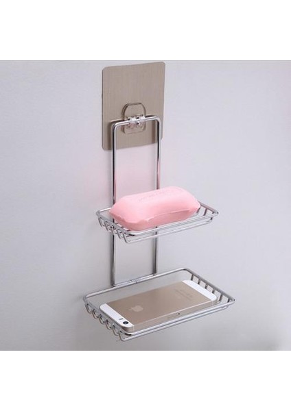 Banyo Paslanmaz Çelik Çift Sabunluk Yaratıcı Ücretsiz Boks Yok Trace Raf Banyo Sabunluk Drenaj Sabun Kutusu | Sabunluklar (Yurt Dışından)