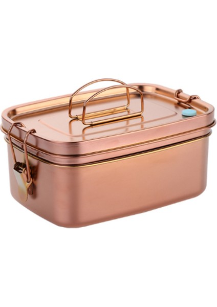 1.5l 304 Paslanmaz Çelik Öğle Yemeği Kutusu Çift Katmanlar Bento Gıda Konteyner Snack Depolama Termal Metal Kutusu Stok Stor Yemek | Öğle Yemeği Kutuları (Gül Altın) (Yurt Dışından)