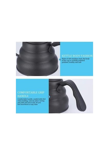 Retro Cezve Bulut Pot 304 Paslanmaz Çelik El Yapımı Cezve 950 ml Uzun Ağız Damla Kahve Makinesi Boyutu: 32.5 x 14.5 cm | Kahve Tencere (Yurt Dışından)