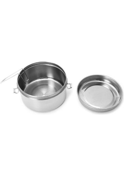 Paslanmaz Çelik Kase Öğle Yemeği Kutusu Bento Gıda Piknik Konteyner 2 Tier Yuvarlak Şekil | Öğle Yemeği Kutuları (Yurt Dışından)