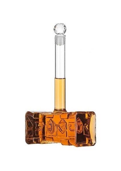 3D Stereo Çekiç Şeffaf Şarap Şişesi Yaratıcı Çekiç Şekilli Cam Kalça Şişesi Büyük Kapasiteli Bar Aksesuarları Sürahi | Kalça Şişeleri (Yurt Dışından) fırsatları