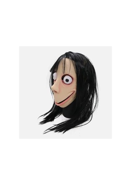 Komik Korkunç Momo Hack Oyunu Cosplay Maske Yetişkin Tam Kafa Cadılar Bayramı Hayalet Momo Lateks Maske Peruk ile (Yurt Dışından)