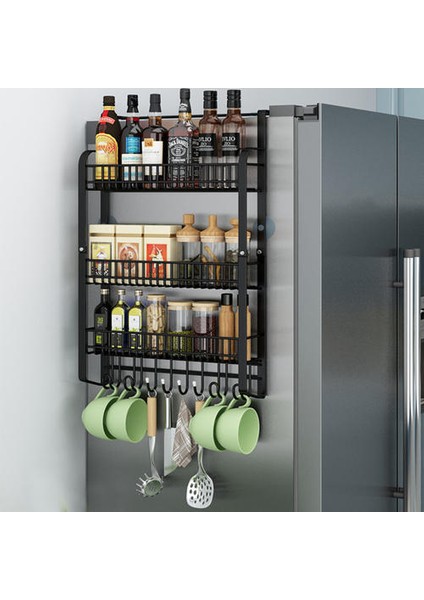 Buzdolabı Yan Depolama Raf Buzdolabı Raf Dolabı Organizatör Mutfak Dolabı Uzay Tasarrufu Buzdolabı Asılı Depolama Raf | Depolama Tutucular ve Amp;raflar (Yurt Dışından) fiyatları
