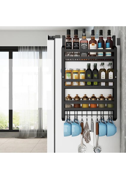 Buzdolabı Yan Depolama Raf Buzdolabı Raf Dolabı Organizatör Mutfak Dolabı Uzay Tasarrufu Buzdolabı Asılı Depolama Raf | Depolama Tutucular ve Amp;raflar (Yurt Dışından) fırsatları
