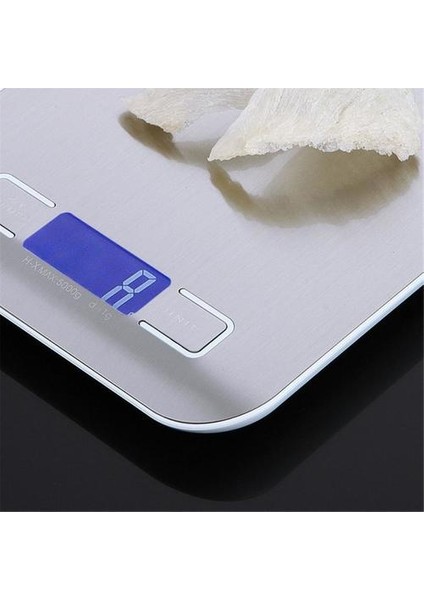 Mutfak Ölçeği Paslanmaz Çelik Dijital Elektronik Gıda Diyet Ölçeği Pişirme Elektronik Ölçekli USB Şarj Edilebilir LCD Ölçek (Yurt Dışından)