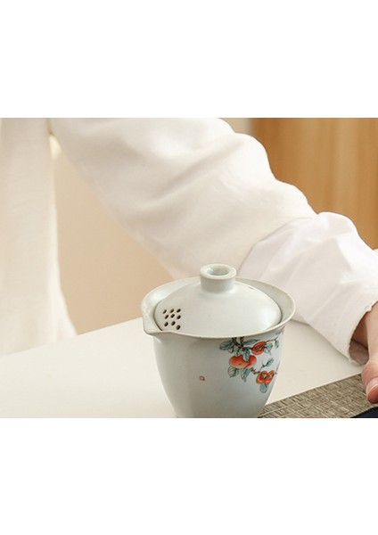 Ru Fırın Seyahat Çay Seti, Taşıma Çantası, Hızlı Geçişli Fincan, Bir Pot, Üç Su Bardağı, Seramik Açık Kung Fu Çaydanlık (Yurt Dışından)