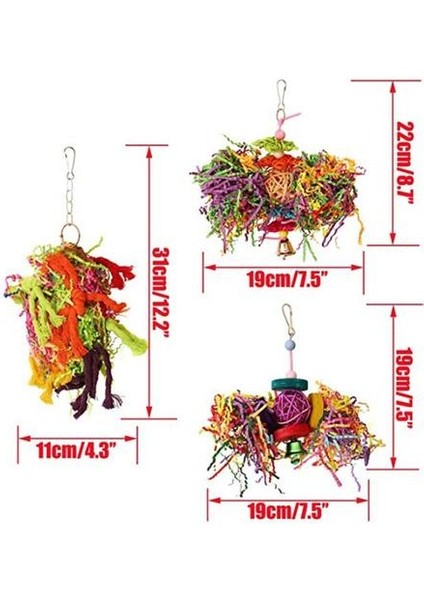 4 Paket / Setparrot Oyuncaklar Kanarya Oyuncaklar Kuş Çiğneme Oyuncaklar Papağan Kafesi Shredder Oyuncak Yemişleme Oyuncak | Kuş Oyuncakları (Yurt Dışından)