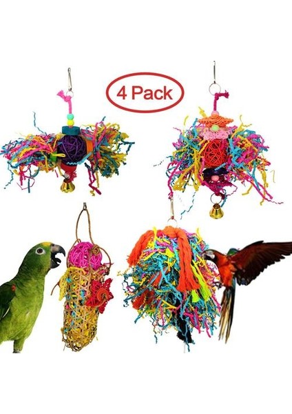 4 Paket / Setparrot Oyuncaklar Kanarya Oyuncaklar Kuş Çiğneme Oyuncaklar Papağan Kafesi Shredder Oyuncak Yemişleme Oyuncak | Kuş Oyuncakları (Yurt Dışından)