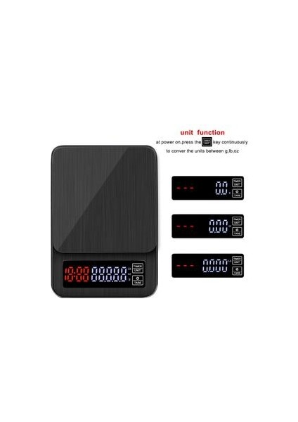 Taşınabilir Kahve Ölçeği 10 kg / 0.1g Zamanlayıcı Elektronik Dijital Mutfak Ölçeği Yüksek Hassasiyetli LCD Elektronik Ölçekler Zamanlayıcı | Tartım Terazi (Yurt Dışından)