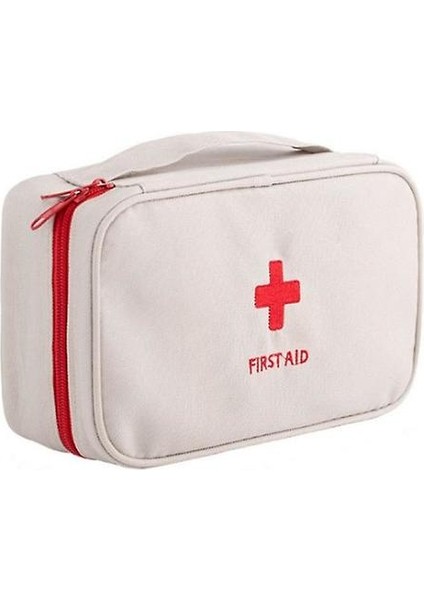 Ilk Yardım Kiti Salgın Önleme Paketi Ev Fizyoterapi Çantası Kurtarma Torbaları (24CM*14CM*7CM) (Gri Beyaz) (Yurt Dışından)