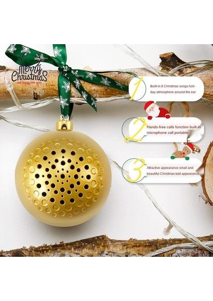 Noel Topları Hoparlör Noel Hediyesi Kablosuz Bluetooth Hoparlör Subwoofer Bilgisayar Bluetooth Hoparlör Noel Topları Hoparlörler | Taşınabilir Hoparlörler (Altın) (Yurt Dışından) fiyatları