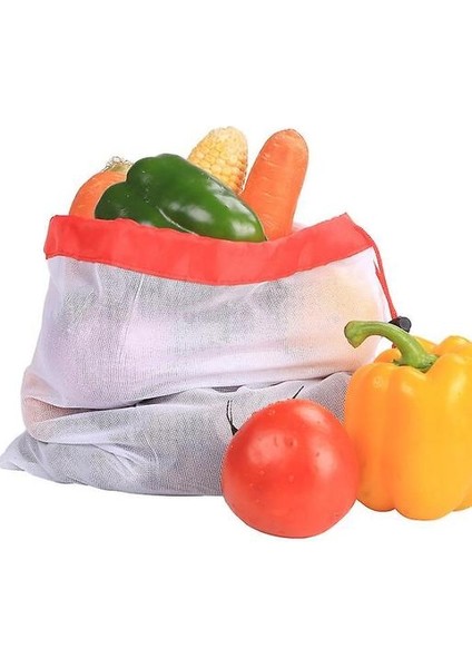 12 Paketler Meyve Örgü Alışveriş Çantası, Örgü Saklama Çantası, Polyester Örgü Ipli Cepler (Yurt Dışından) fiyatları