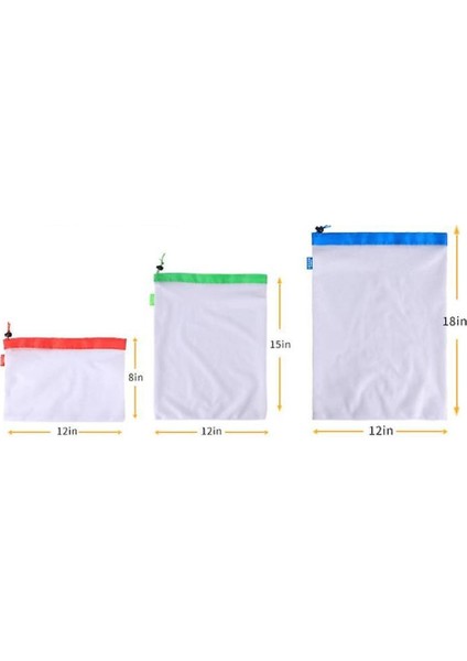 12 Paketler Meyve Örgü Alışveriş Çantası, Örgü Saklama Çantası, Polyester Örgü Ipli Cepler (Yurt Dışından) modelleri