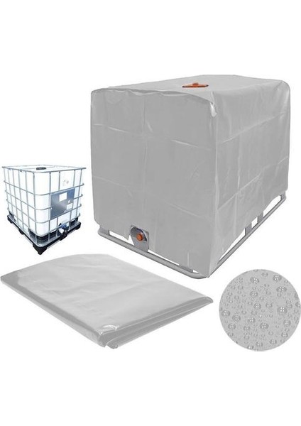 Gümüş Su Tankı Kapak Ton Varil Aksesuarları 1000 Litre Konteyner Alüminyum Folyo Su Geçirmez Toz Geçirmez Uv Koruma Kapağı | Gölge Yelkenleri ve Amp;ağlar (120 * 100 * 116CM) (Yurt Dışından)