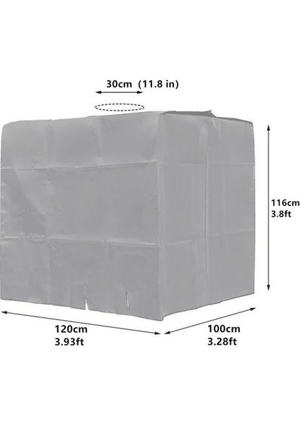 Gümüş Su Tankı Kapak Ton Varil Aksesuarları 1000 Litre Konteyner Alüminyum Folyo Su Geçirmez Toz Geçirmez Uv Koruma Kapağı | Gölge Yelkenleri ve Amp;ağlar (120 * 100 * 116CM) (Yurt Dışından)